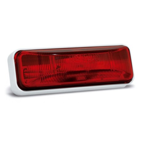 PLAFÓN LATERAL ABS BLANCO, 5 LEDS FUNCIÓN FIJA, ROJO.
