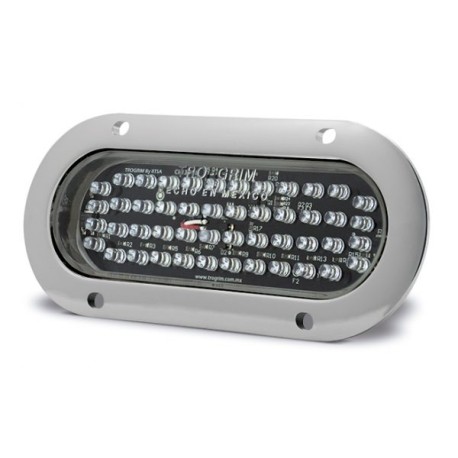 PLAFÓN OVALADO ABS CROMADO, 48 LEDS FUNCIÓN ESTROBO